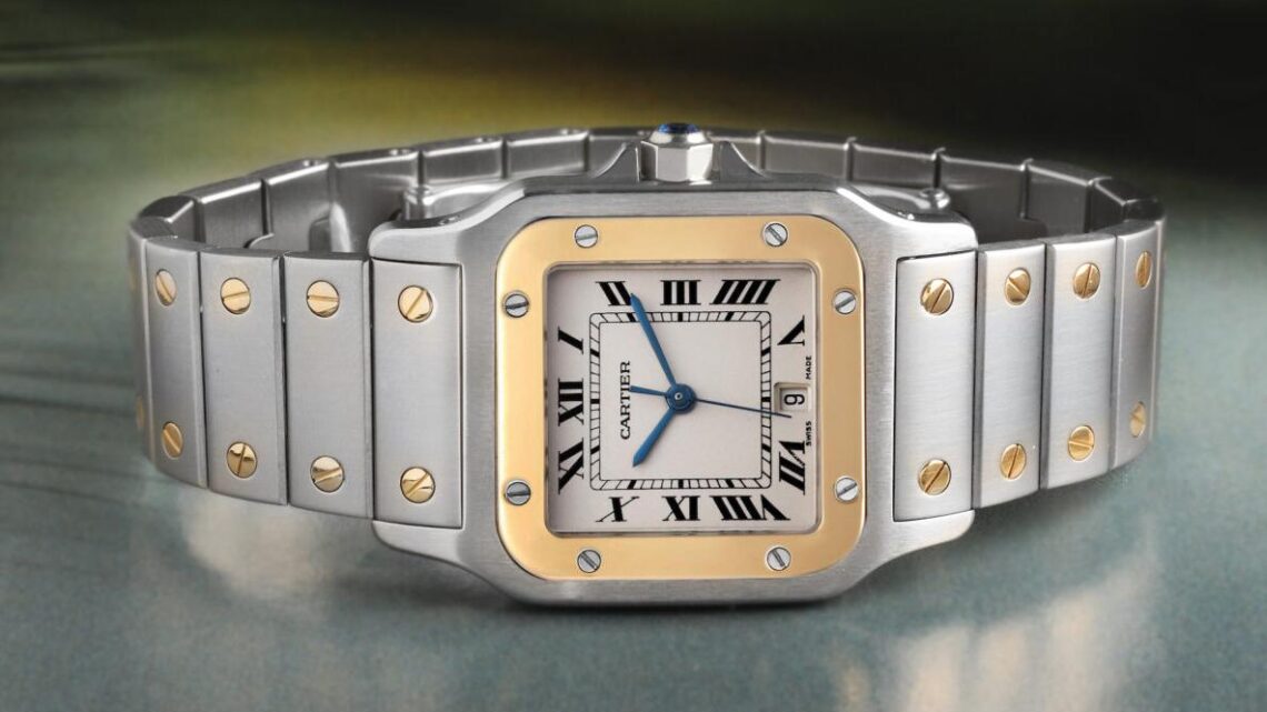 Cartier Replica Santos Galbee groß Stahl Gelbgold W20011C4